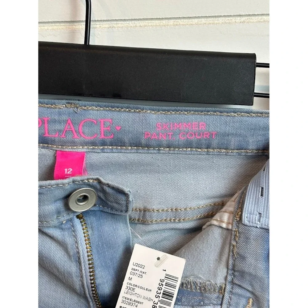 The Children's Place Girls Skimmer Pant Court Light Blue‎ Wash Shorts Size 12